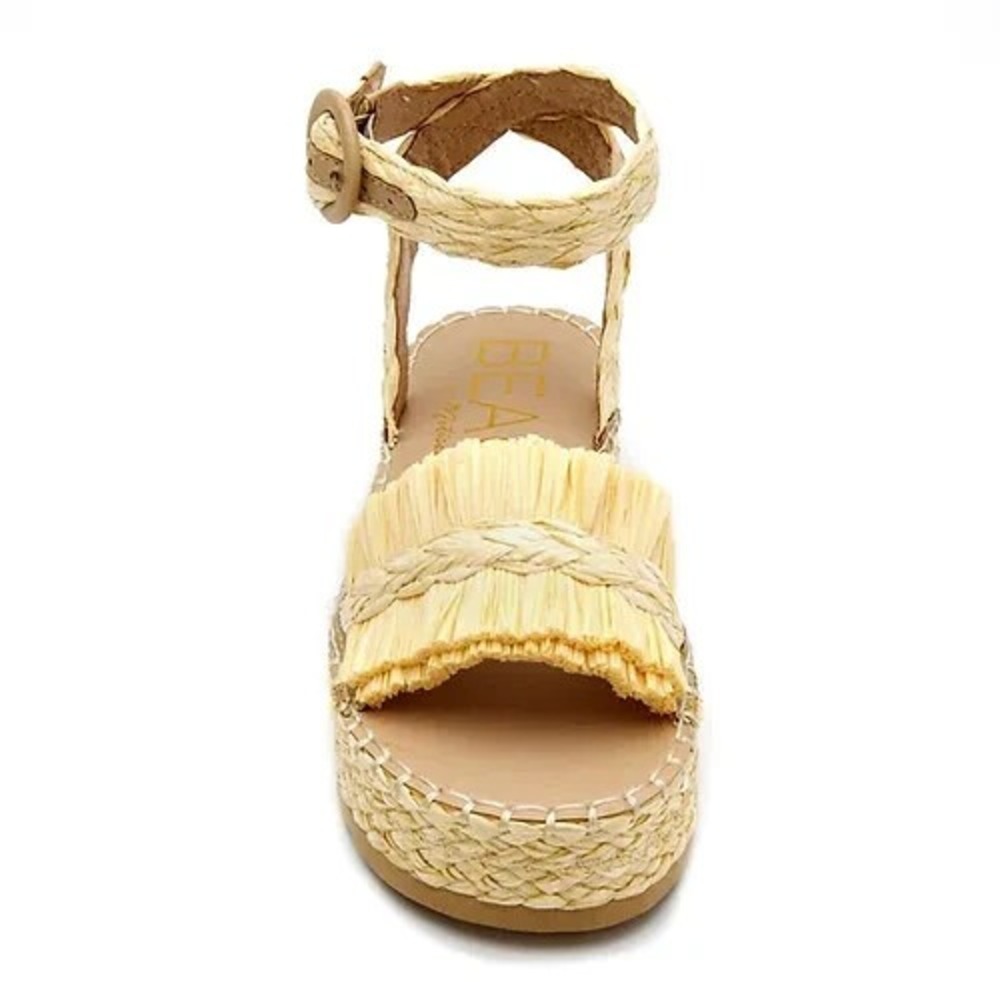 Beach by Matisse Seashore Raffia Straw Espadrille Sandals Ivory Size 10